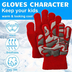 Kids Winter Full Finger Gloves, Ages 5-8