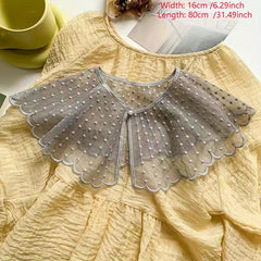 Lace False Collar Ruffles Cape Embroidery Dickey Collar Detachable Half Shirt