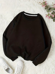 Warm Fleece Crew Neck Sweatshirt for Women