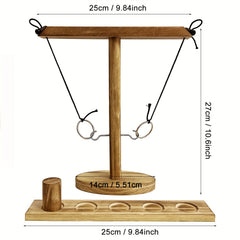 Ring Toss Game Indoor Outdoor Wooden Hook Set