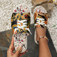 Colorful Print Casual Sports Slippers Lightweight Non slip Open Toe