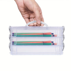 Plastic Pencil Box Large Capacity Case Transparent Sketch Marker