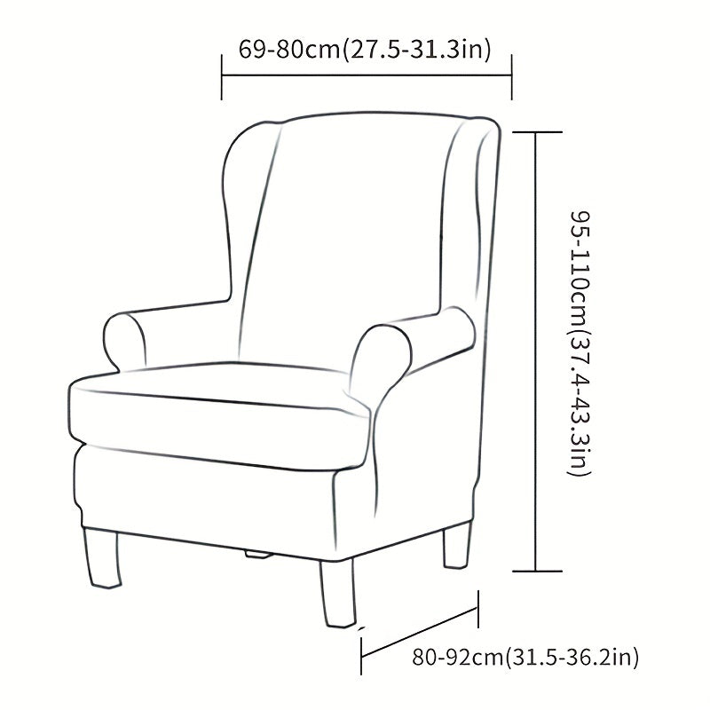 Flower Printed Wingback Chair Slipcover - Protect Furniture & Add Style