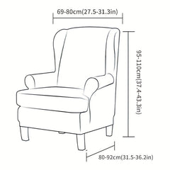 Flower Printed Wingback Chair Slipcover - Protect Furniture & Add Style