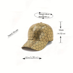 Honeycomb Patten Baseball Cap Golden Silvery Adjustable Dad Hats