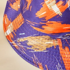 Purple Print Bucket Hat Graffiti Fisherman Cap Women
