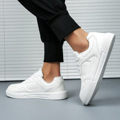 Faux Leather Solid Skate Shoes Wear Resistance Non Slip Flat Sneakers