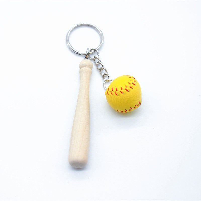 Retro PU Baseball Keychain Mini Pendant for Sports Fans