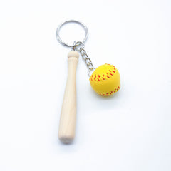 Retro PU Baseball Keychain Mini Pendant for Sports Fans