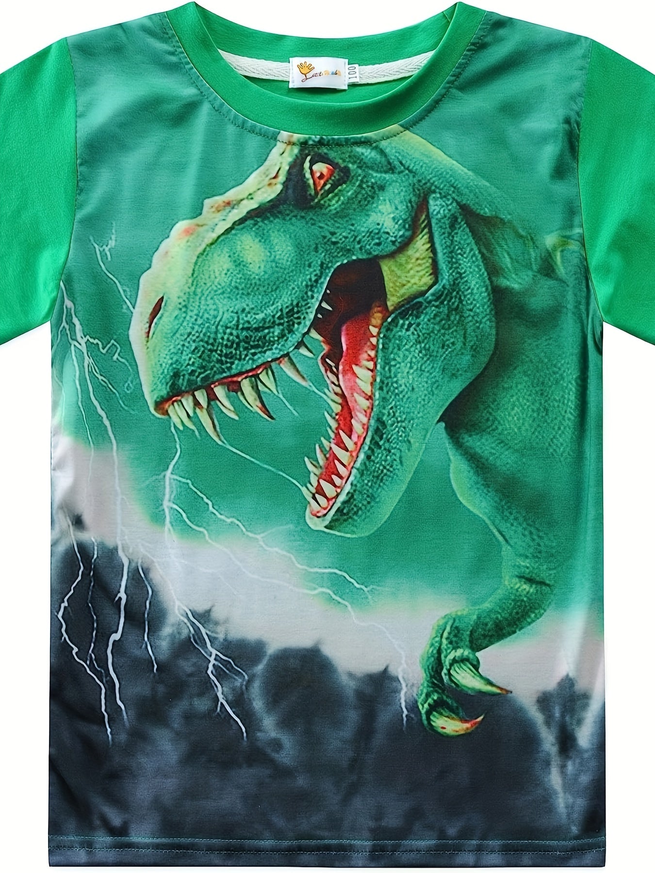 Boys' Dinosaur Graphic T Shirt Active & Stretchy Tee For Summer