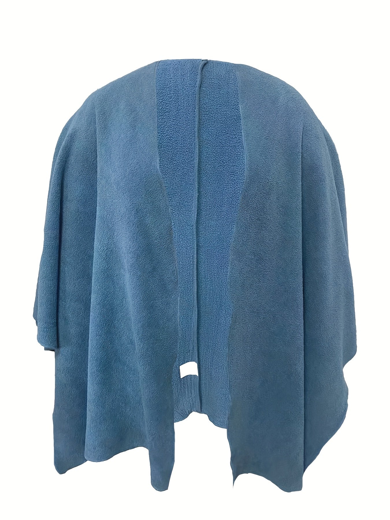 Solid Fleece Bat Sleeve Open Front Cardigan