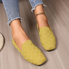 Square Toe Ballet Flats Slip On Shoes Casual & Comfy
