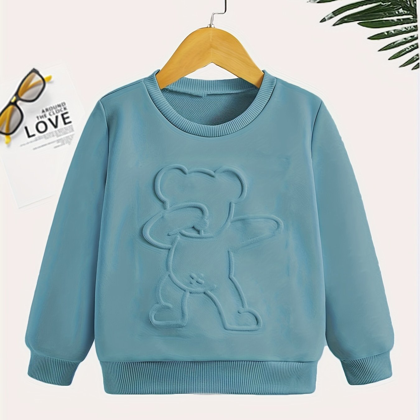 Girls Street Dance Bear Print Sweatshirts For Sports Casual Outfit
