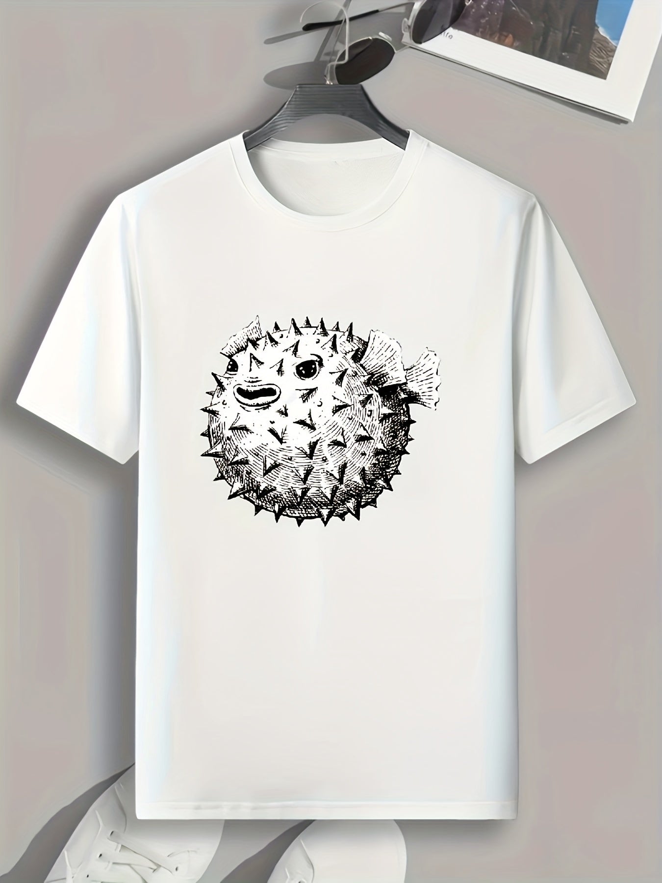 Spiked Cartoon Print Men's Graphic T shirt Casual Comfy Tees For Summer
