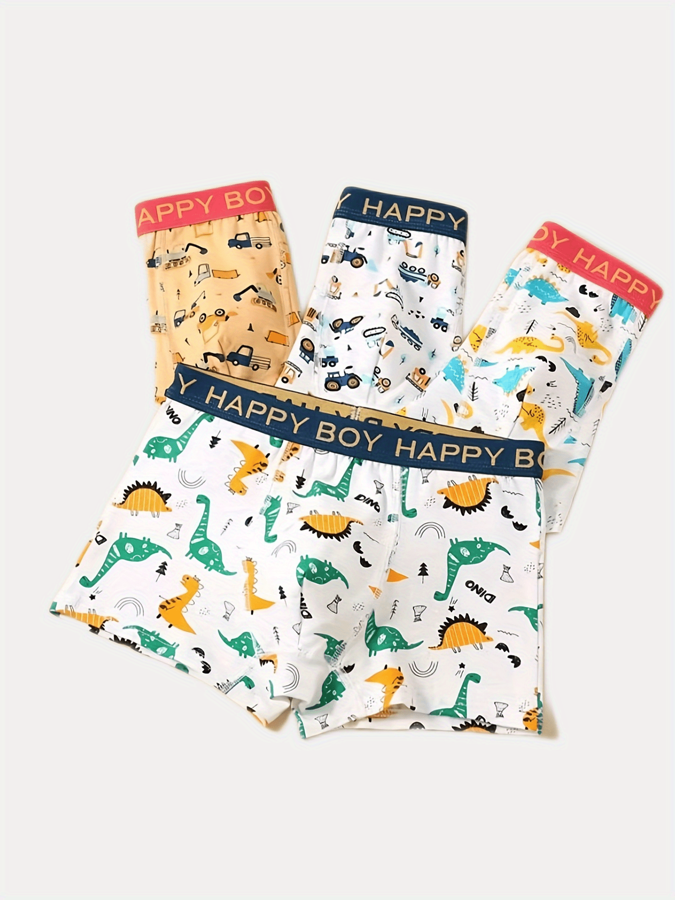 4pcs Boys Teen Cartoon Print Soft Boxer Briefs Underwear