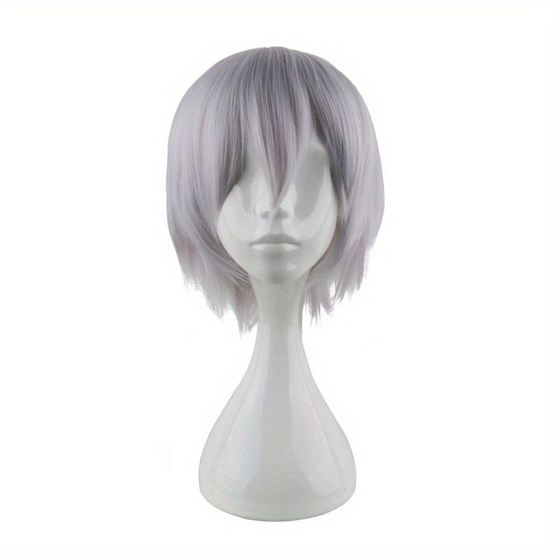 Men's Silver Gray Anime Costume Wig for Parties