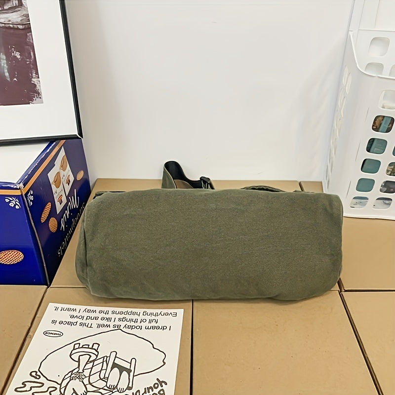 Men's Canvas Messenger Bag Large Capacity Crossbody Bag