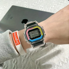 Summer Transparent Square Electronic Watch for Kids