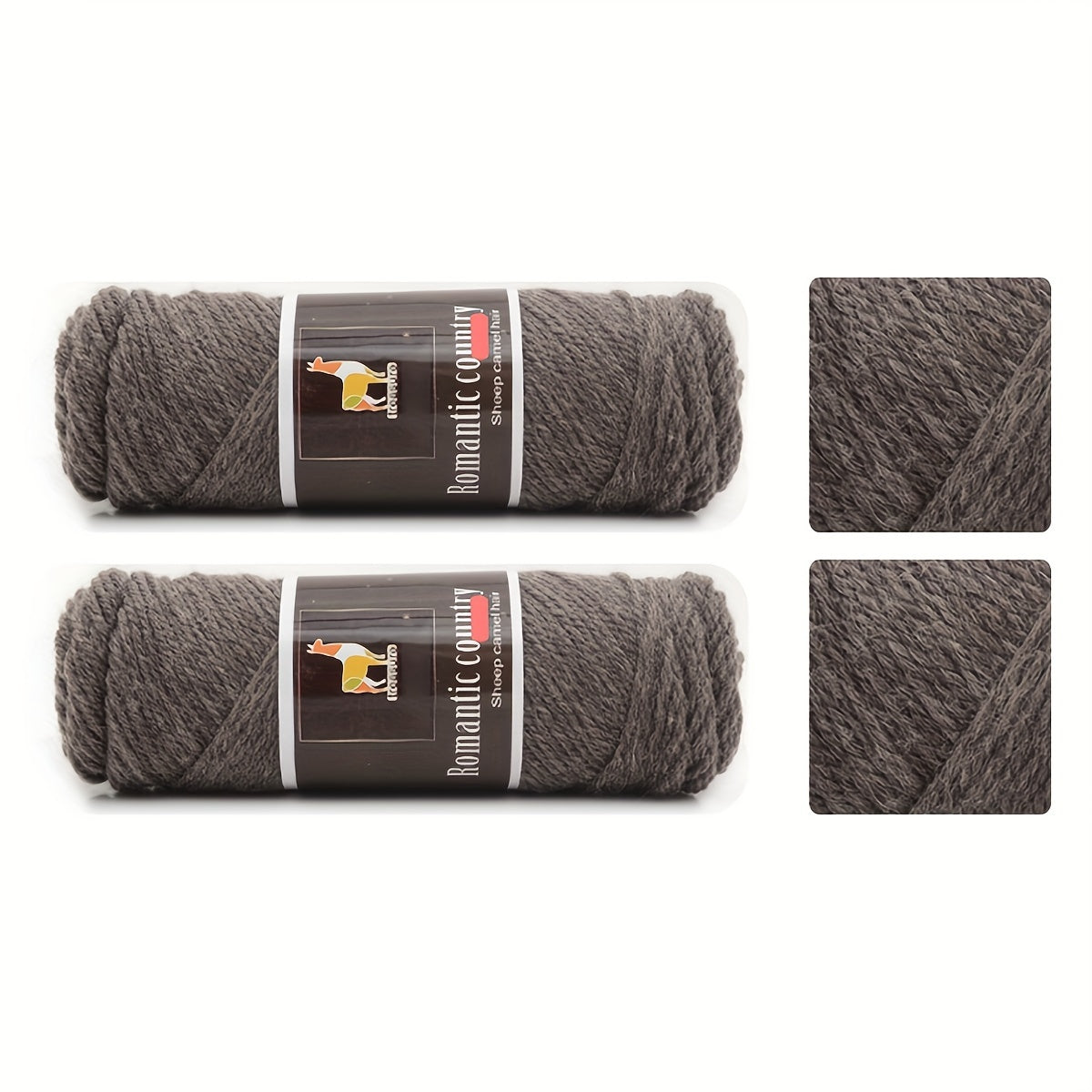 2pcs Alpaca Wool Blend Crochet Yarn DIY Knitting Sweater Blanket Hat Shawl Khaki