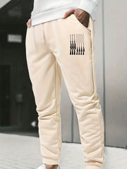 Rifles Print Men's Drawstring Sweatpants Pocket Casual Comfy Jogger Pants
