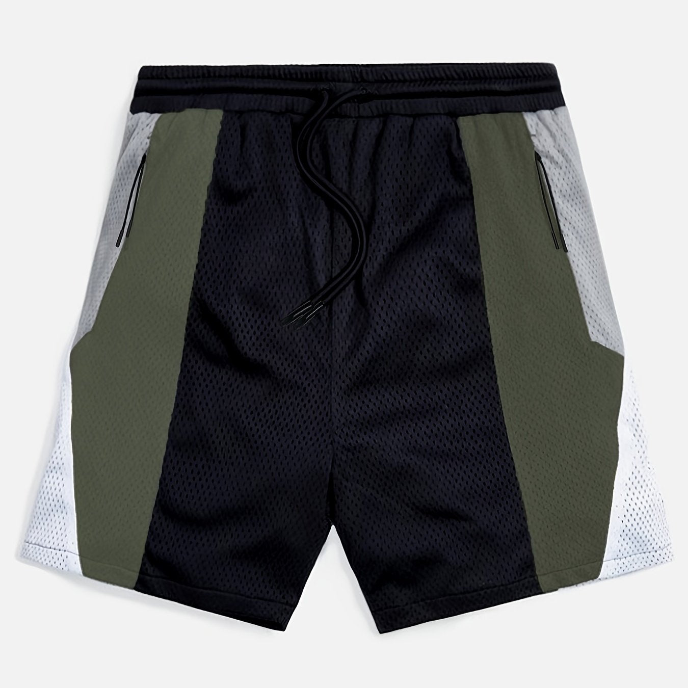 Mesh Breathable Active Shorts Men's Casual Stretch Zipper Pockets