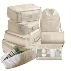 8-Piece Travel Cubes Set Lightweight Luggage Storage with Shoe Bag
