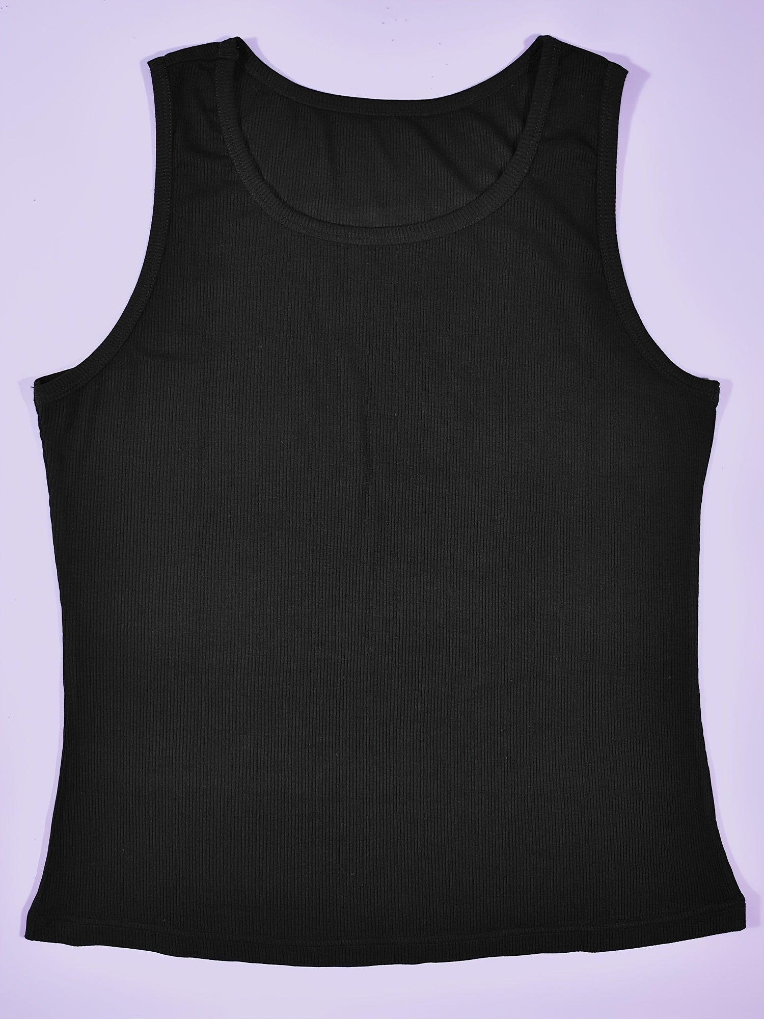 4pcs Solid Tank Tops Sleeveless Crew Neck Women's Lingerie