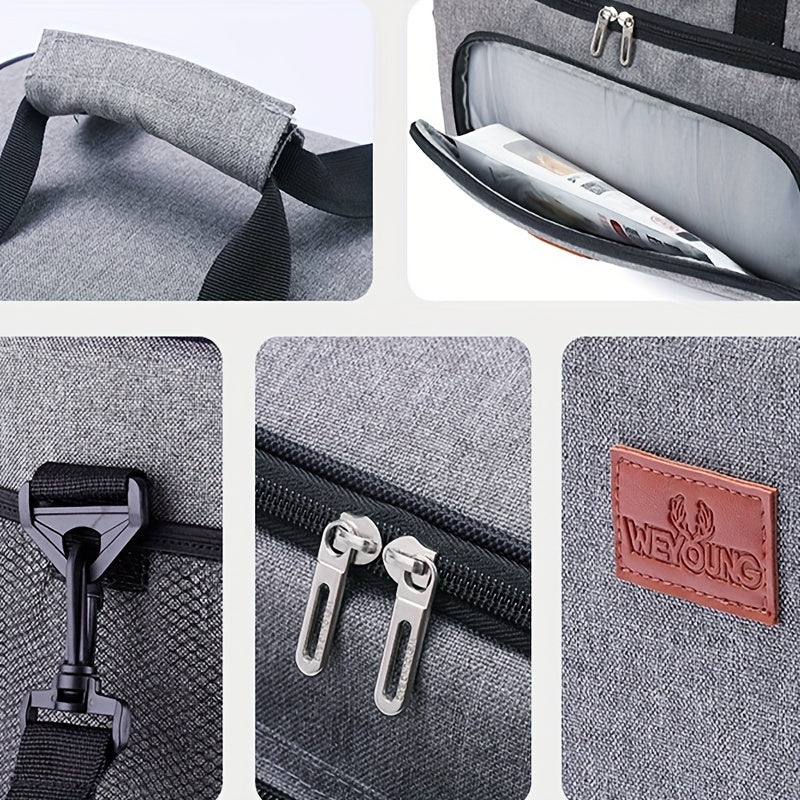 Large Capacity Insulated Picnic Bag Double Layered Shoulder & Handheld