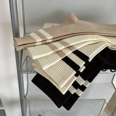 Striped Crew Socks Casual All match Sports Mid Tube Women's Stockings