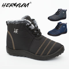 Embroidered Lace up Waterproof Winter Snow Boots for Women