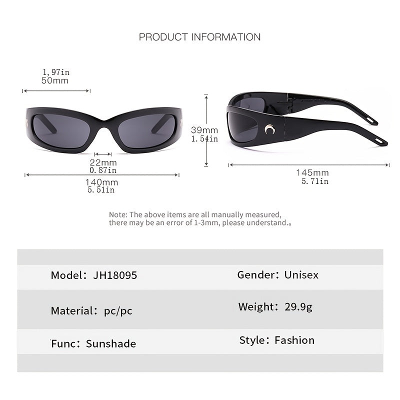 Moon Rectangle Sunglasses Men Women's Shade Eyewear