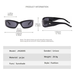 Moon Rectangle Sunglasses Men Women's Shade Eyewear
