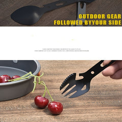 Camping Survival Multi-Tool: Fork, Spoon, Bottle Opener, Fish Harpoon
