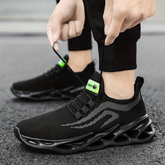 Men's Casual Woven Running Shoes Comfy Breathable Non Slip Sneakers