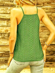 Eyelet Embroidery Cami Top Sleeveless Summer Top