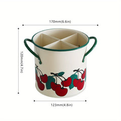 Vintage Cherry Tableware Bucket Household Kitchen Storage