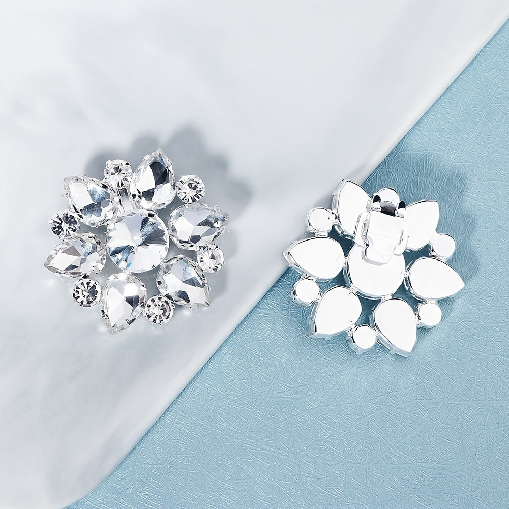 Crystal Flower Shoe Clips Wedding Party Accessories