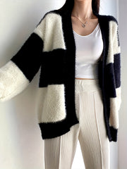 Loose Block Cardigan Long Sleeve for Fall & Winter