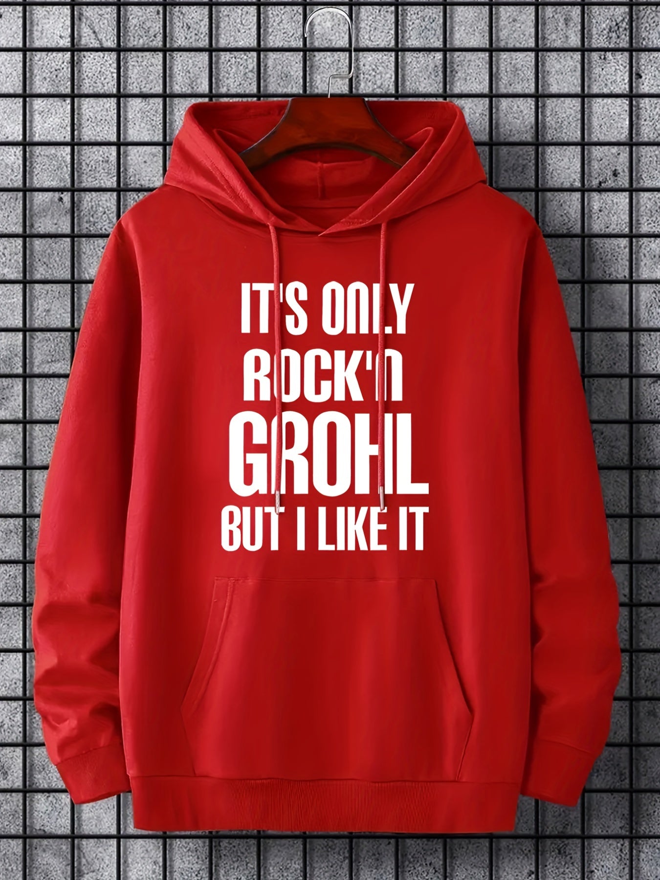 Men's Letter Print Hoodie Casual Hooded Sweatshirt