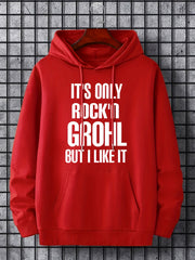 Men's Letter Print Hoodie Casual Hooded Sweatshirt