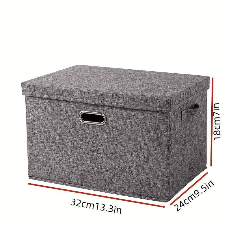 Fabric Clothes Storage Basket With Lids & Handles
