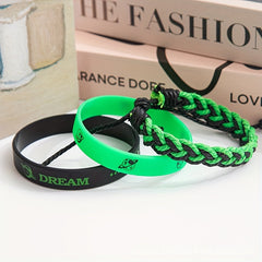 3 Pcs Sports Silicone Woven Bracelet Accessories