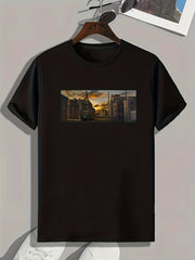 Street Painting Graphic Print Tee for Men