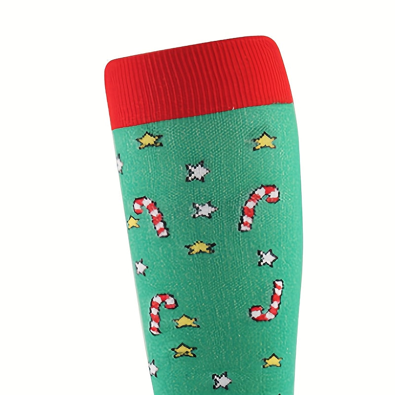 5 Pairs Christmas Anti Slip Stockings for Outdoor Sports