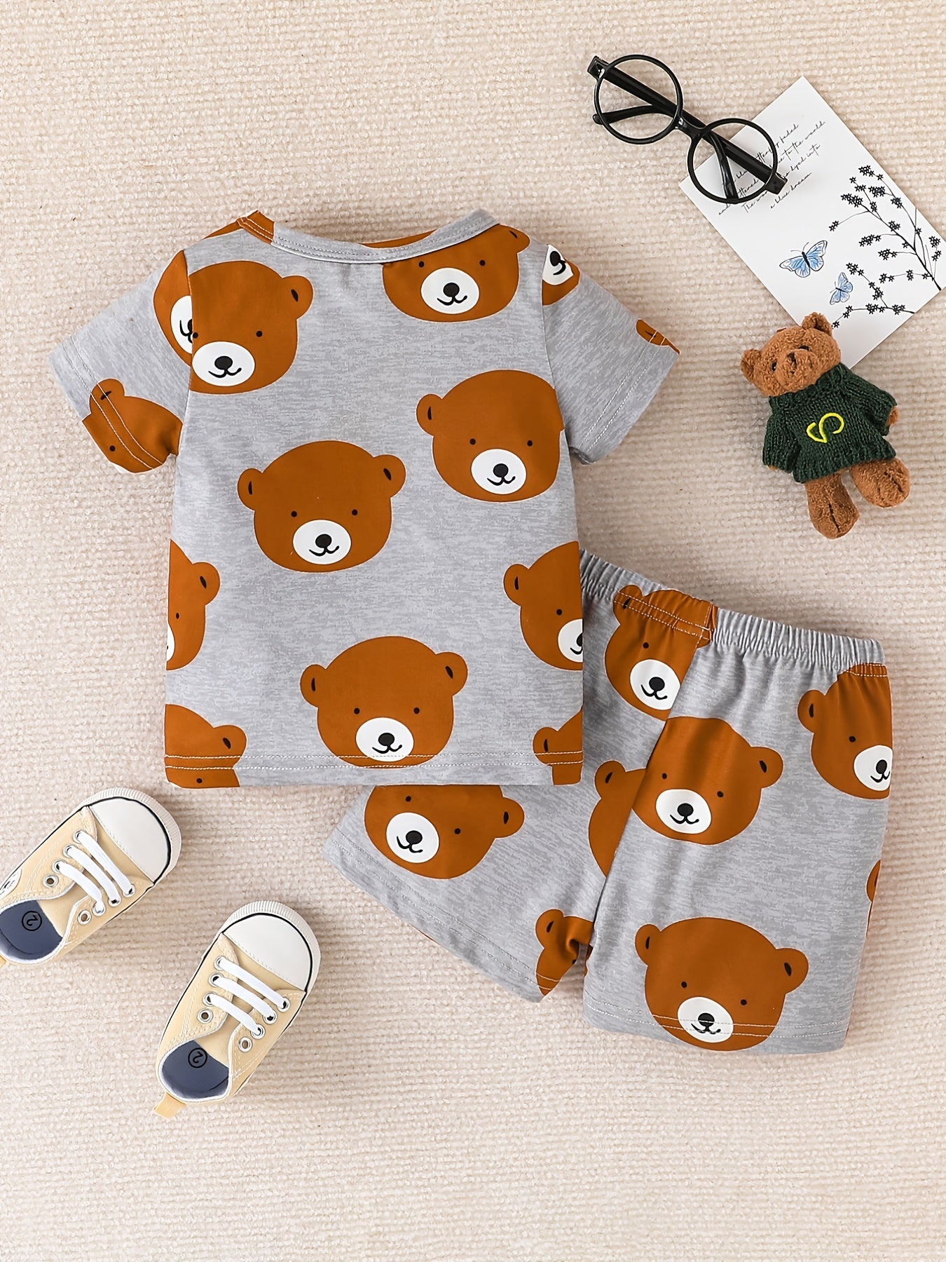 Newborn Boys Bear T shirt & Shorts Set