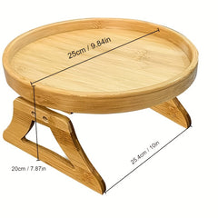 Foldable Wooden Sofa Tray for Drinks Snacks Phone