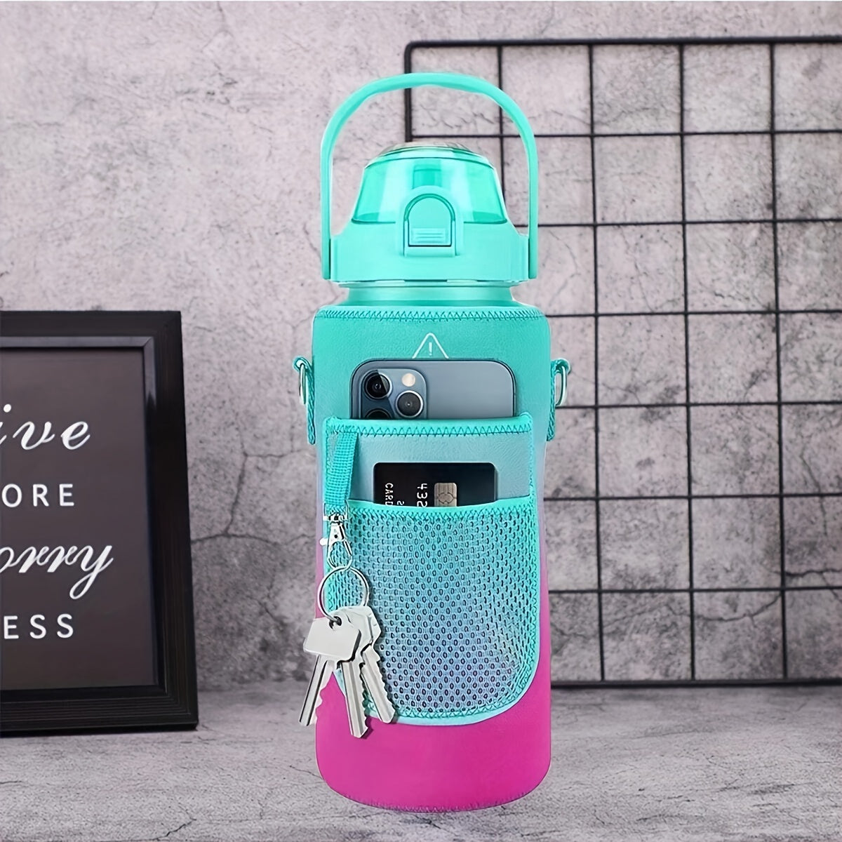 Water Bottle Holder w/ Shoulder Strap for 2000ml 64oz Bottle