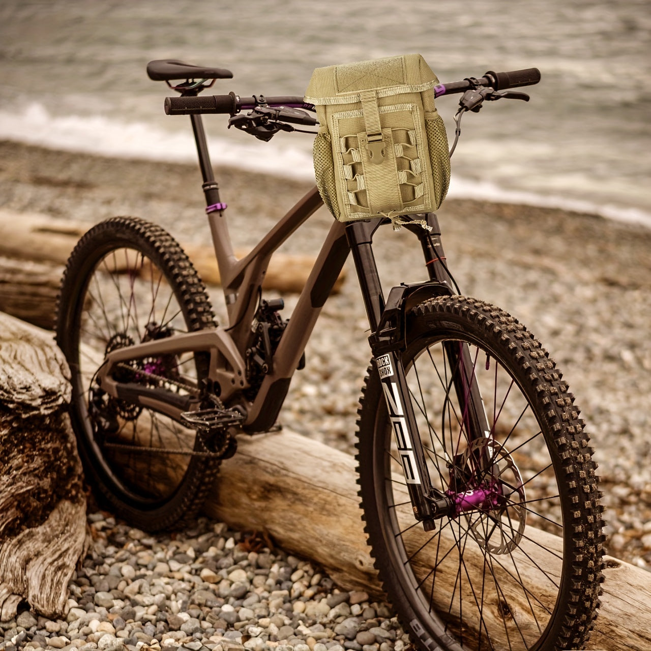 Bicycle Front Frame Bag with Tactical Molle Pouch