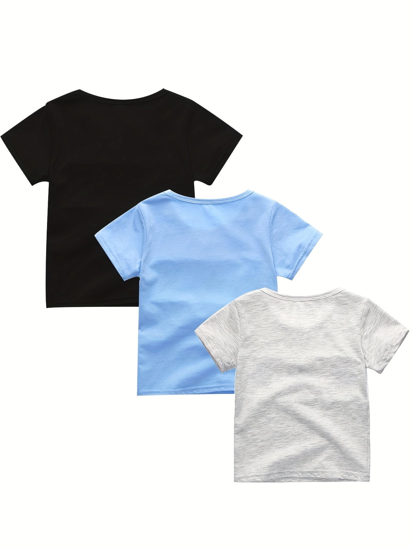 Summer Boys Stitching Letter Print T-shirts 3pcs