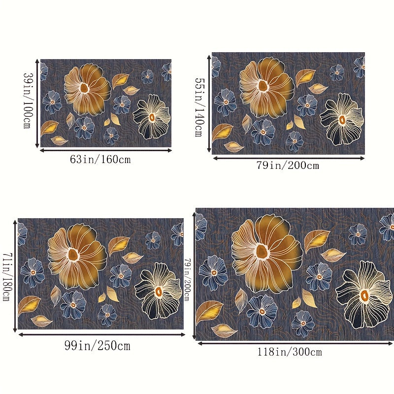 Boho Flower Pattern Kitchen Rug Anti Fatigue Carpet Mat